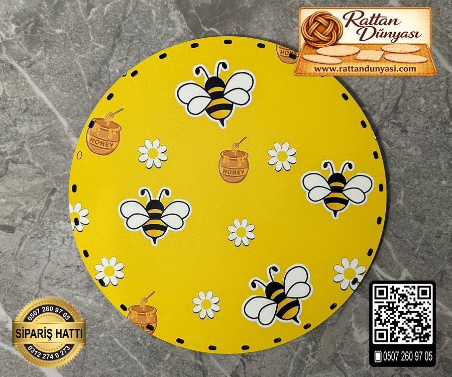 Tam Baskılı Daire Rattan Taban - Model 60 Tam Baskılı Daire Rattan Taban - Model 60