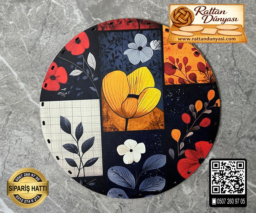 Tam Baskılı Daire Rattan Taban - Model 64 Tam Baskılı Daire Rattan Taban - Model 64