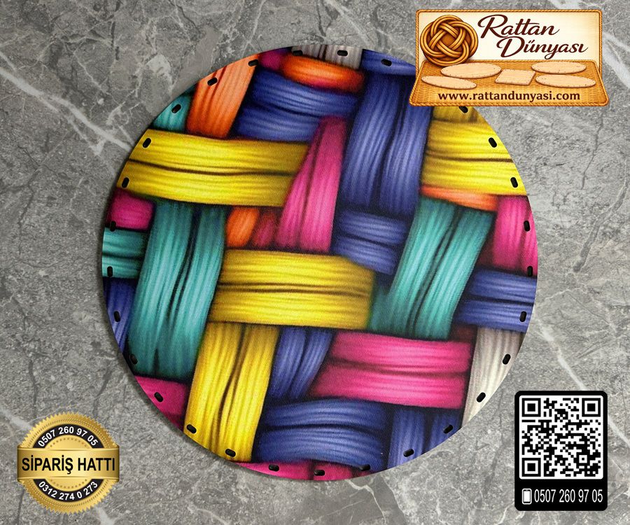 Tam Baskılı Daire Rattan Taban - Model 66 Tam Baskılı Daire Rattan Taban - Model 66