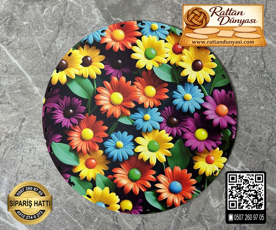 Tam Baskılı Daire Rattan Taban - Model 81 Tam Baskılı Daire Rattan Taban - Model 81