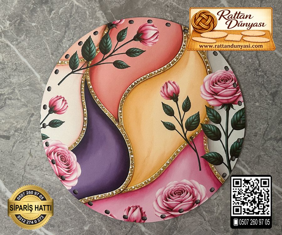 Tam Baskılı Daire Rattan Taban - Model 52 Tam Baskılı Daire Rattan Taban - Model 52