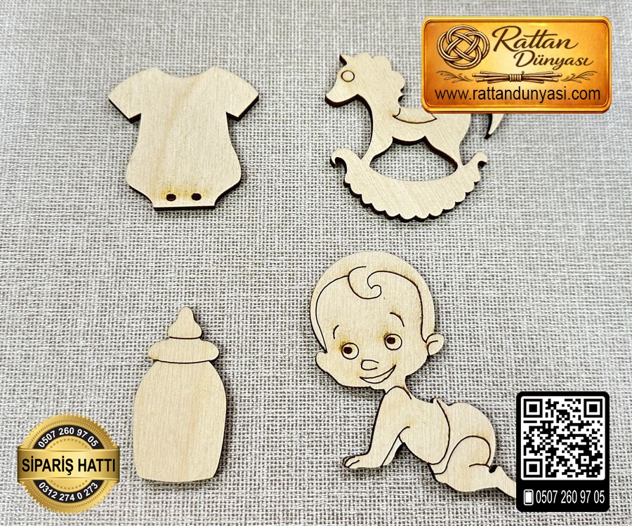 Bebek Biberon Ahşap Obje