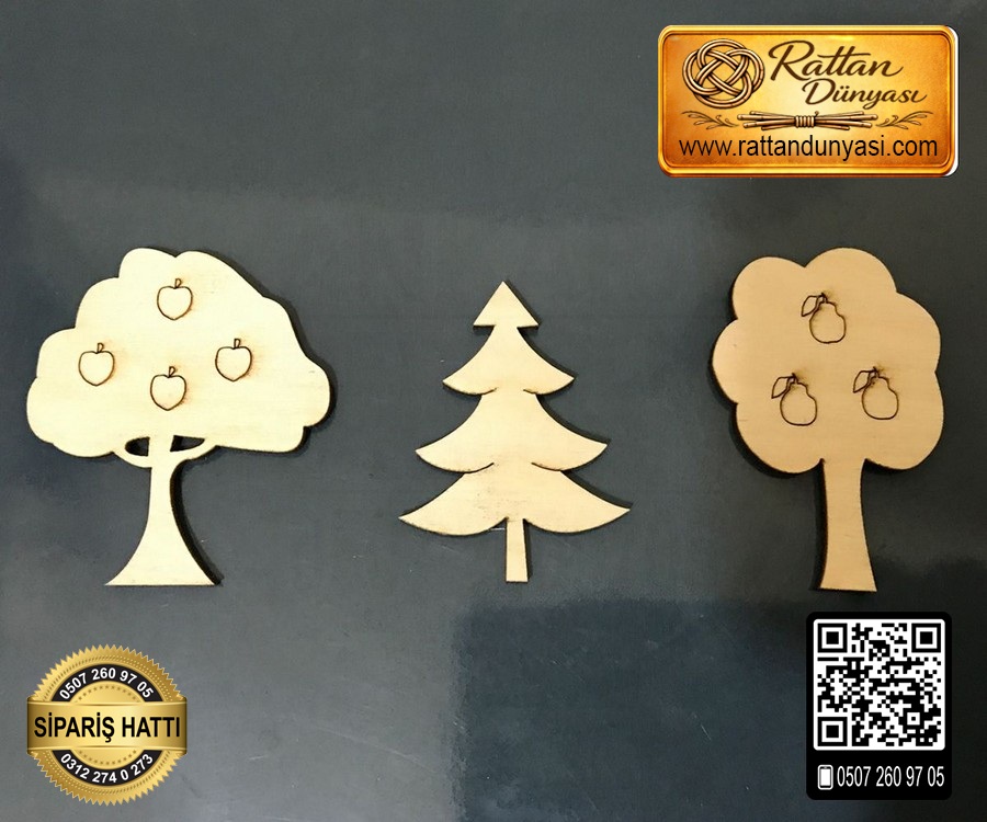 Çam Elma Ağaç Ahşap Obje