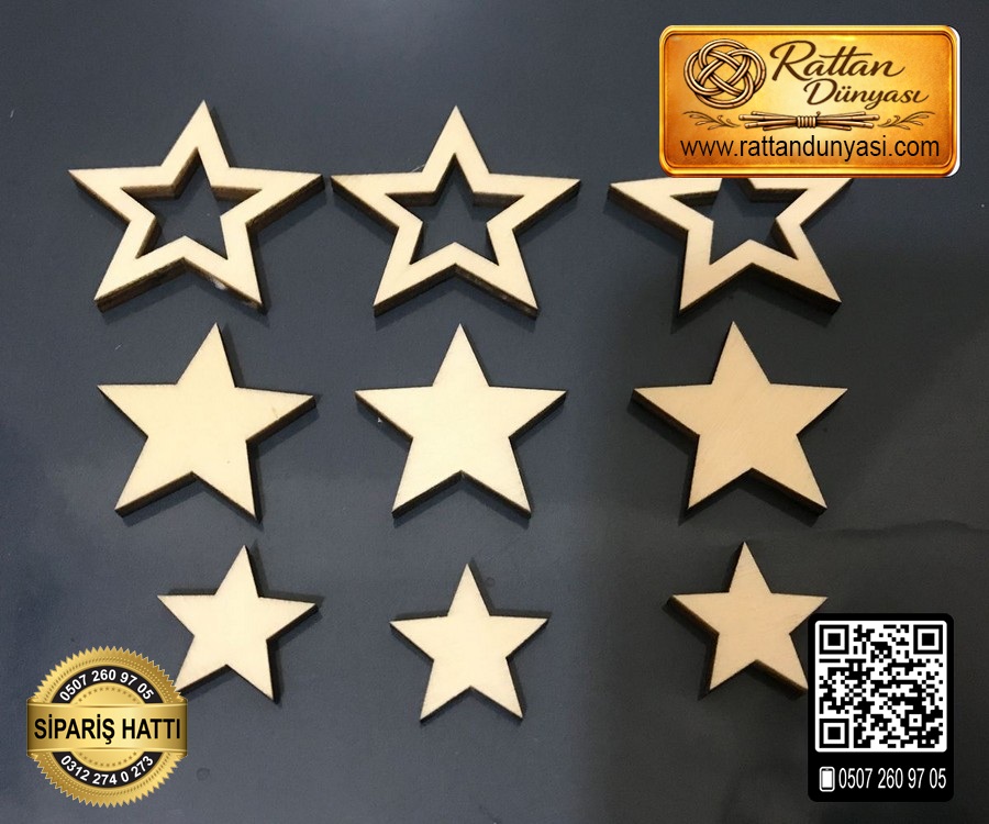 Yıldız Set Ahşap Obje - 2