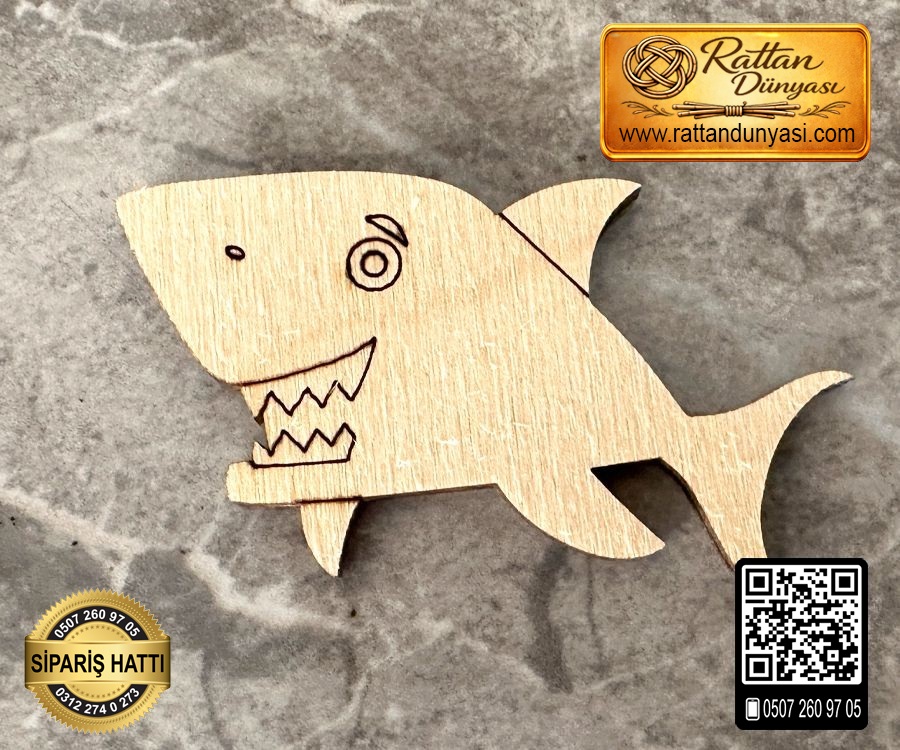 Köpek Balığı Ahşap Obje