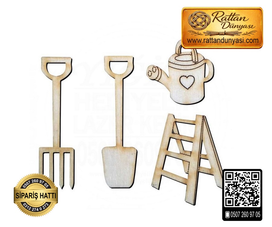 Kürek Tırmık Merdiven Ahşap Obje