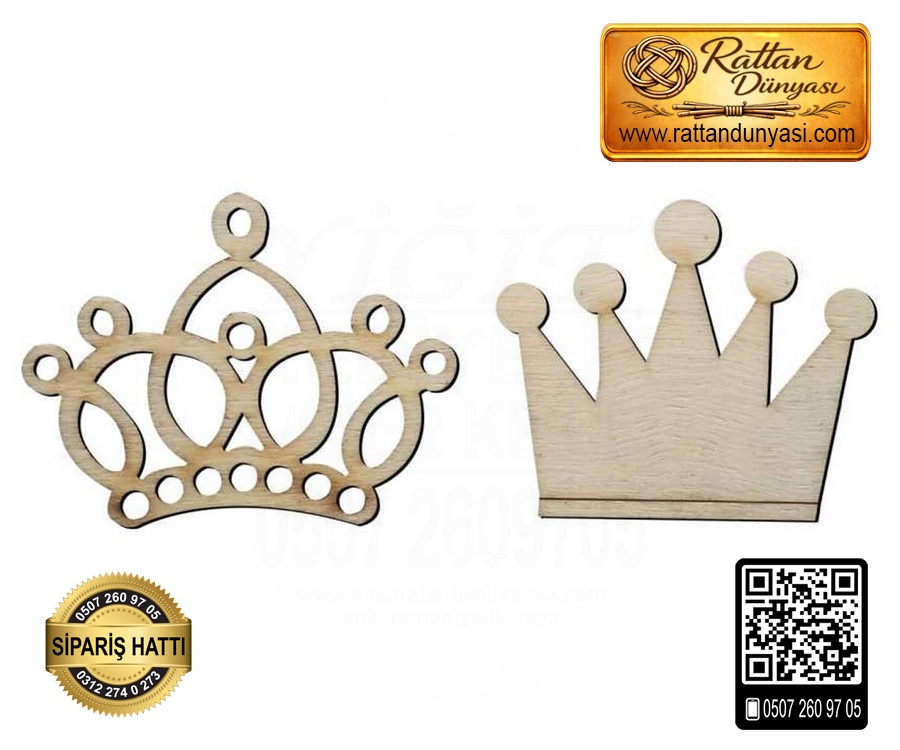 Prens Prenses Taç Ahşap Obje
