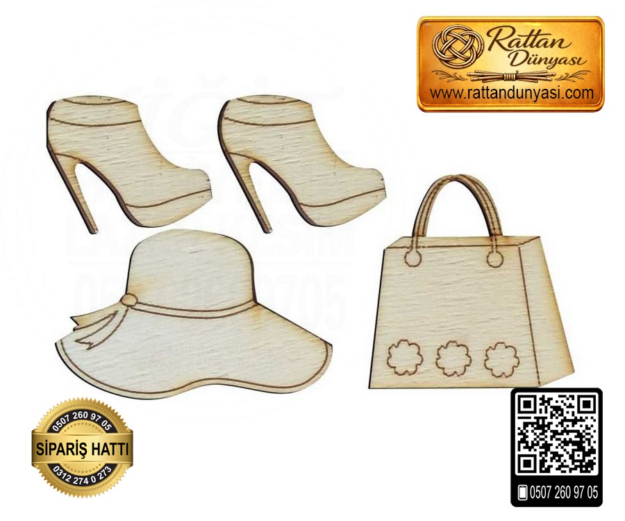 Şapka Çanta Ahşap Obje