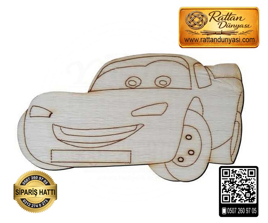 Şimşek Araba Ahşap Obje