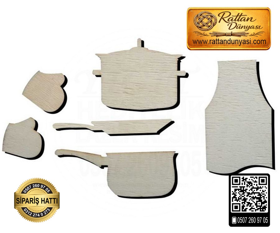 Tava Tencere Ahşap Obje