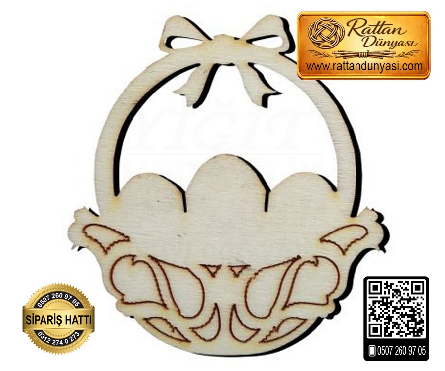 Yumurta Sepeti Ahşap Obje