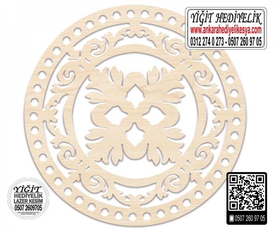 Model 1- Desenli Makaron Çanta Kenarı - 22 cm