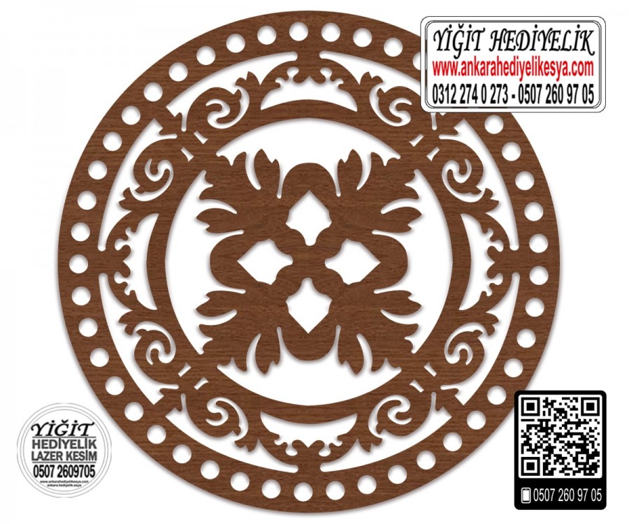 Model 1- Desenli Makaron Çanta Kenarı - 22 cm