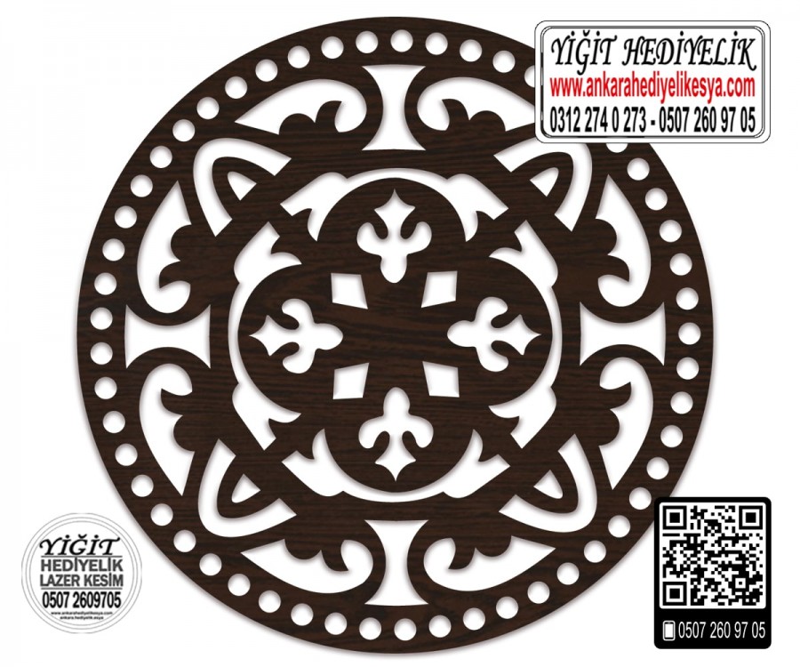 Model 6 - Desenli Makaron Çanta Kenarı - 20 cm