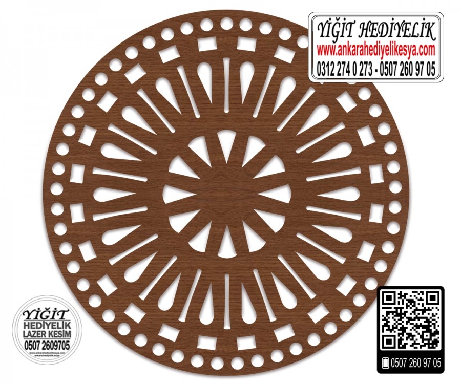 Model 7 - Desenli Makaron Çanta Kenarı - 20 cm