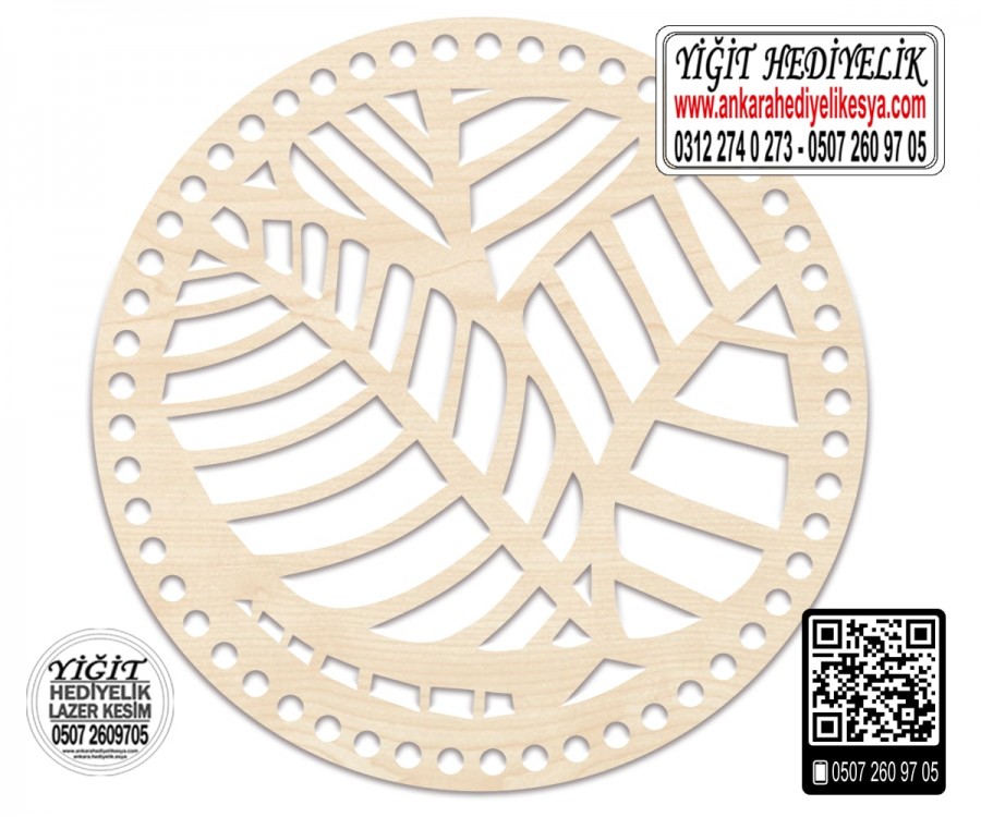 Model 12 - Desenli Makaron Çanta Kenarı - 25 cm