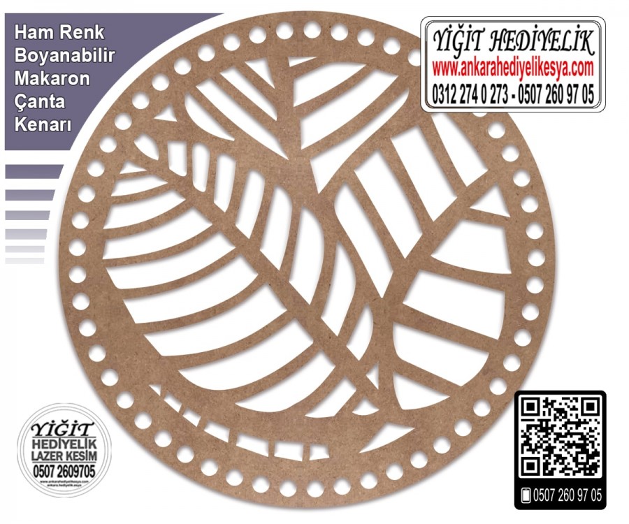 Model 12 - Desenli Makaron Çanta Kenarı - 25 cm