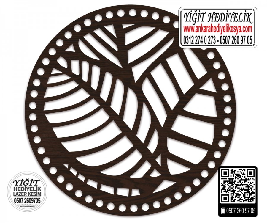 Model 12 - Desenli Makaron Çanta Kenarı - 25 cm