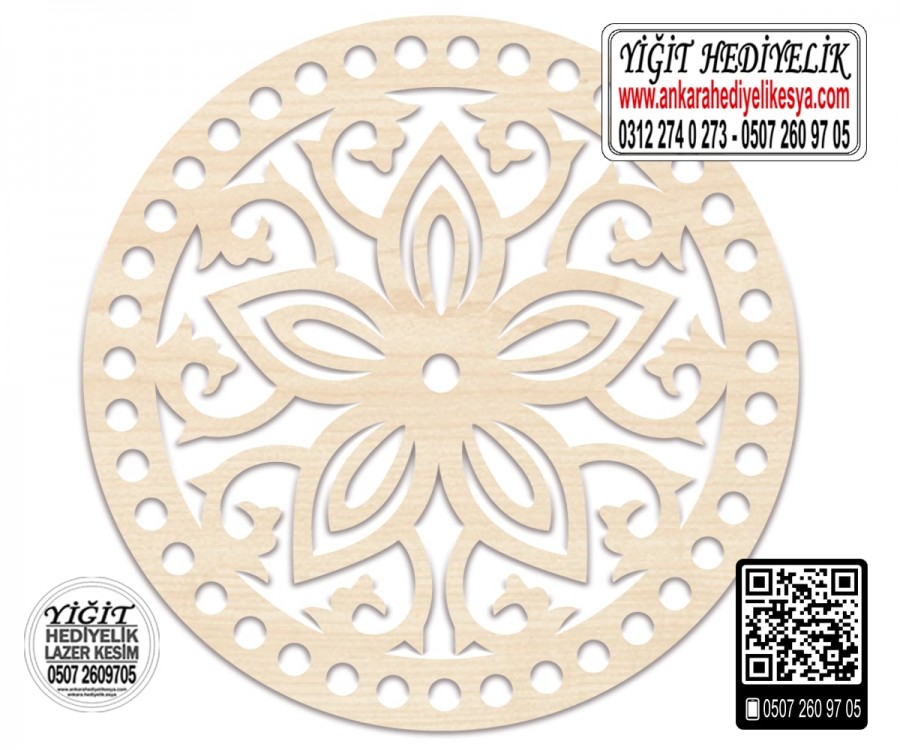 Model 13 - Desenli Makaron Çanta Kenarı - 22 cm