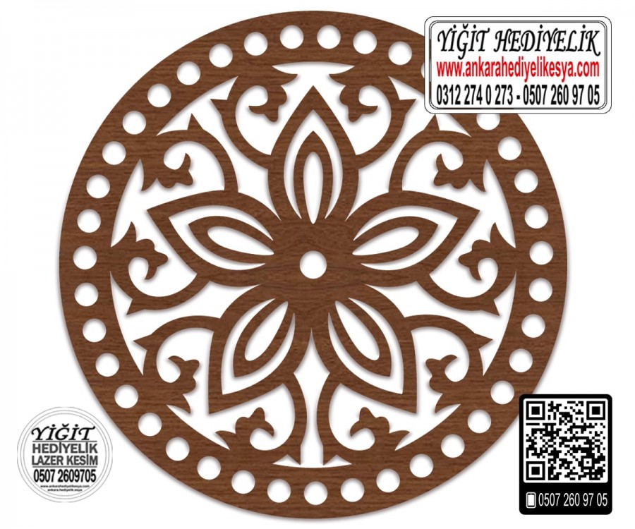 Model 13 - Desenli Makaron Çanta Kenarı - 22 cm