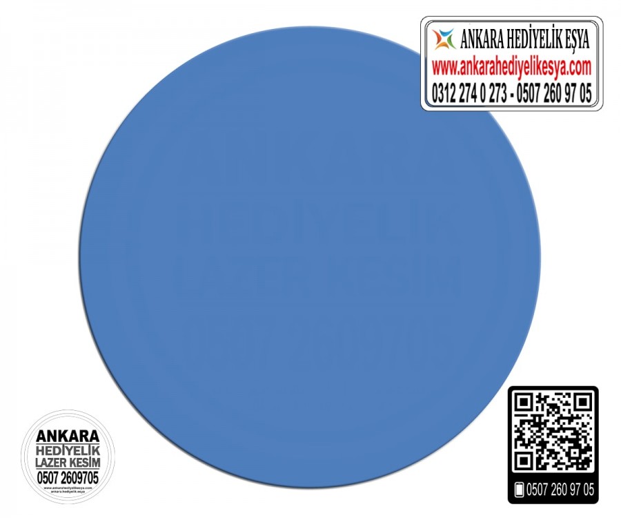 Mavi Daire Bardak Altlığı