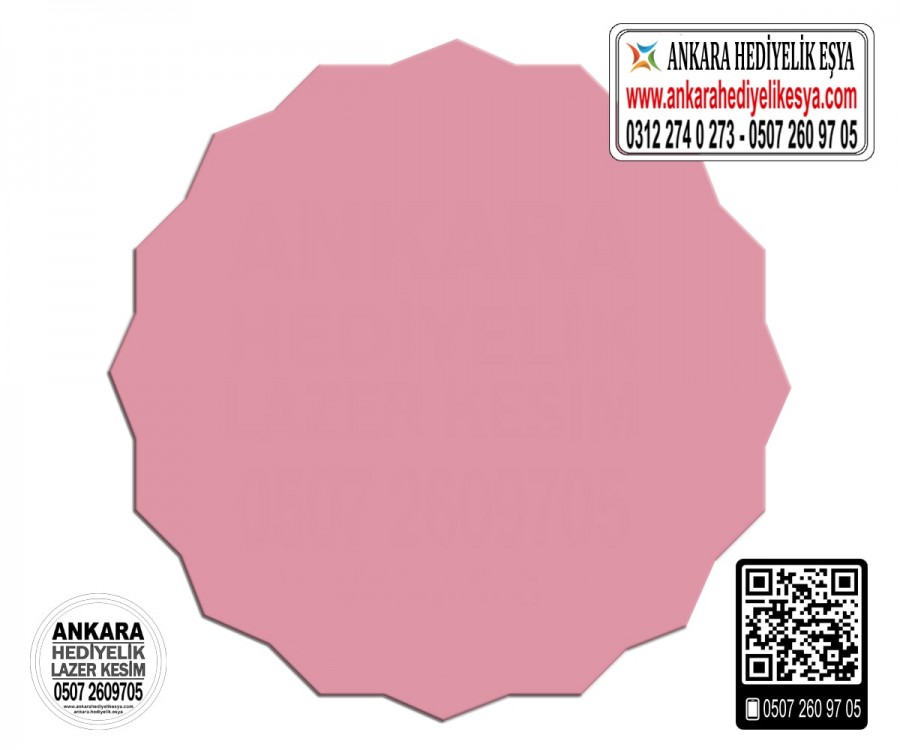 Pembe Köşeli Bardak Altlığı