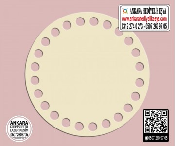 Delikli Krem Daire Bardak Altlığı
