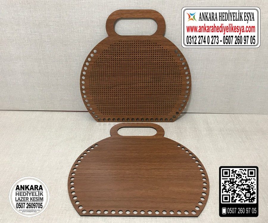 Kanaviçe İşleme Çanta Kenarı Model 9 - Kahverengi