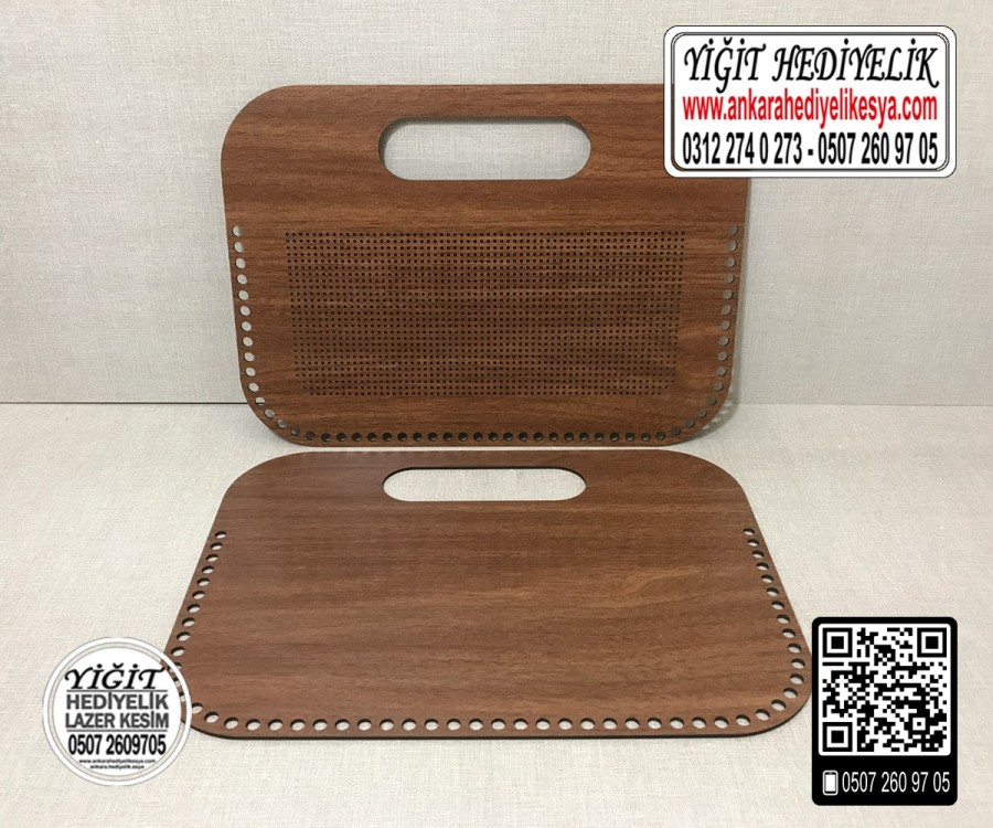 Kanaviçe İşleme Çanta Kenarı Model 2 - Kahverengi