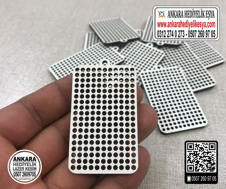 Dikdörtgen Kanaviçe Kolye Aparatı - 10 Adet