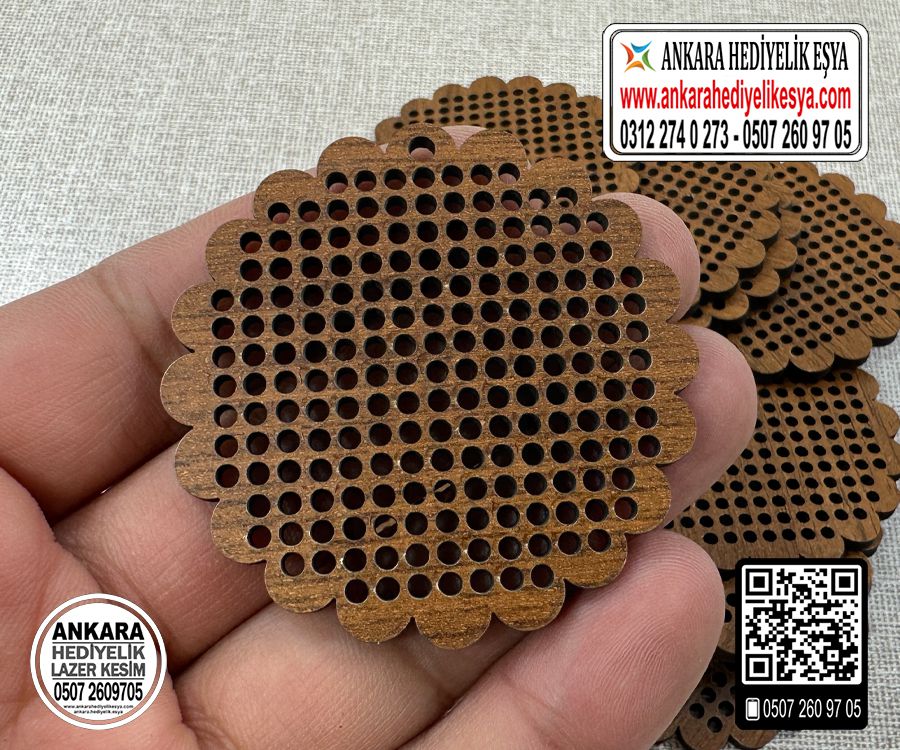 Papatya Kanaviçe Kolye Aparatı - 10 Adet