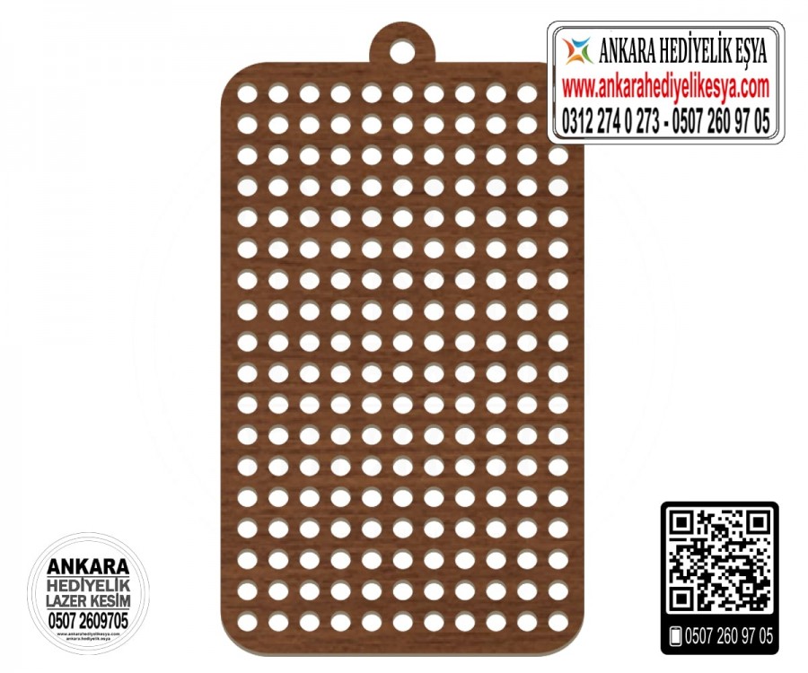 Dikdörtgen Kanaviçe Kolye Aparatı - 10 Adet