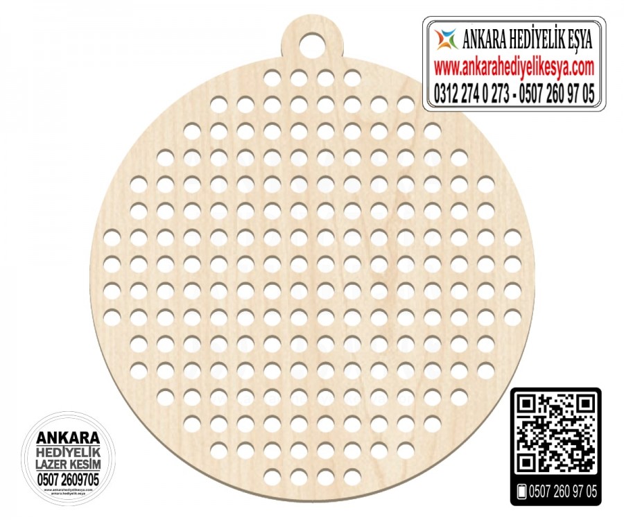 Daire Kanaviçe Kolye Aparatı - 10 Adet