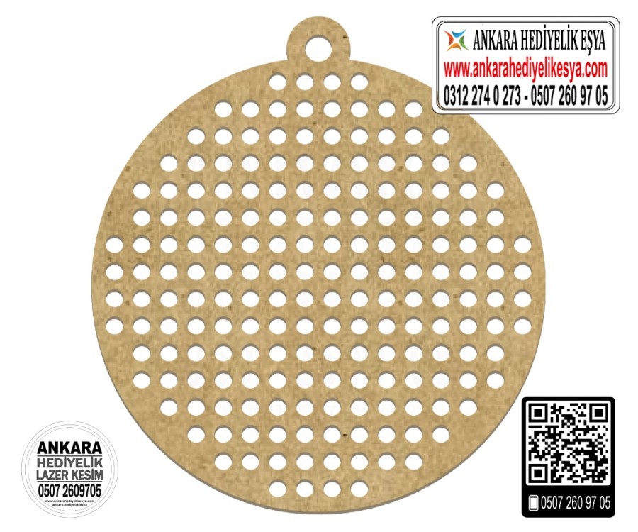 Daire Kanaviçe Kolye Aparatı - 10 Adet