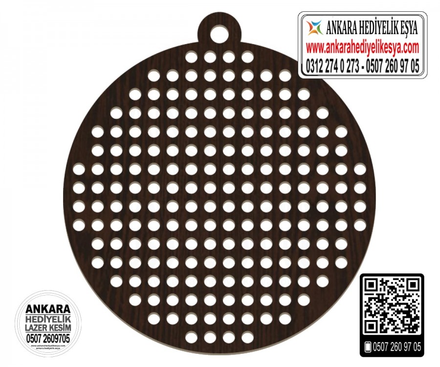 Daire Kanaviçe Kolye Aparatı - 10 Adet