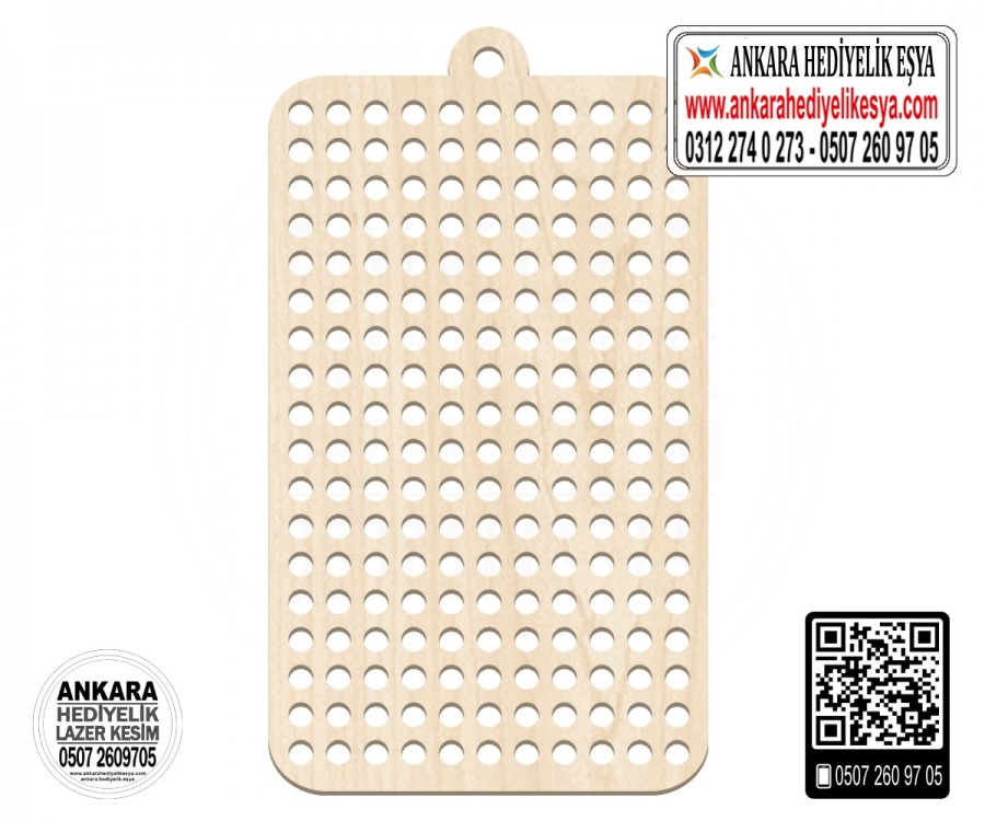 Dikdörtgen Kanaviçe Kolye Aparatı - 10 Adet