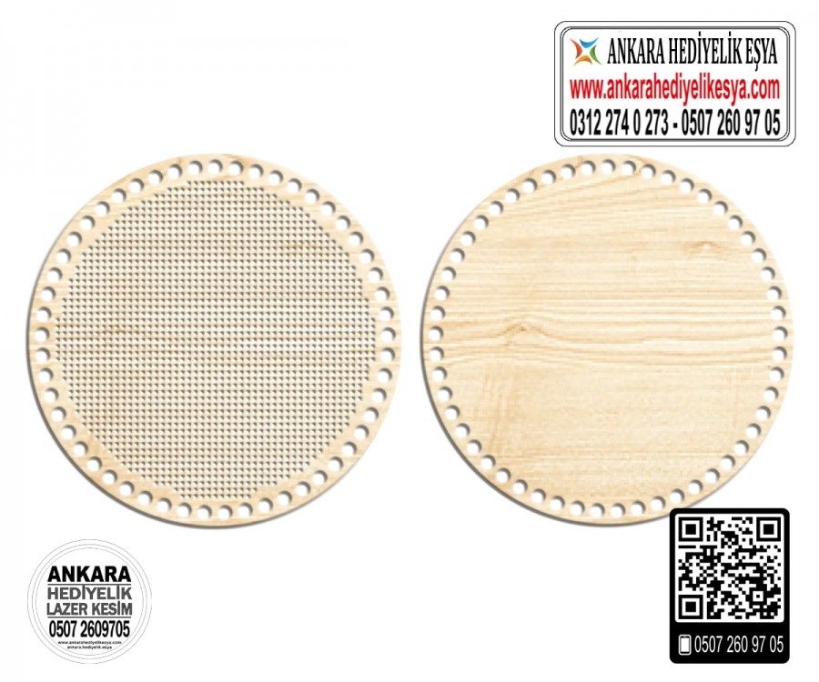 Makaron Daire Kanaviçe Çanta Kenarı - 3 Model - Akçaağaç