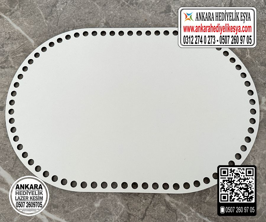Delikli Beyaz Oval Tabanlık 20x30 cm / Penye Ribbon İp Sepet Tabanı Delikli Beyaz Oval Tabanlık 20x30 cm / Penye Ribbon İp Sepet Tabanı