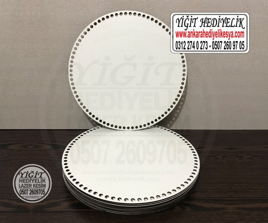 Beyaz Daire 50 cm Tabanlık