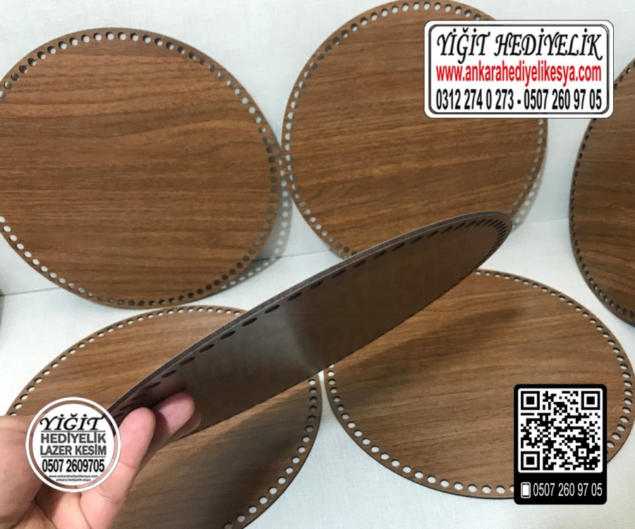 Kahverengi Daire 50 cm Tabanlık