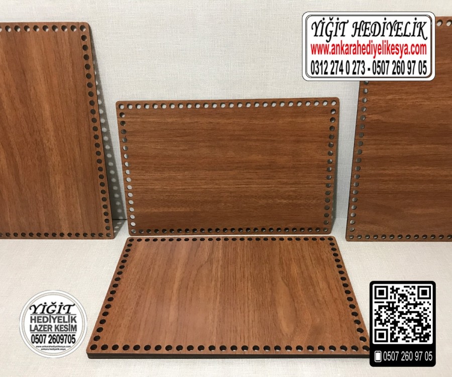 Kahverengi Dikdörtgen 10x20 cm Tabanlık / Penye Ribbon İp Kahverengi Sepet Tabanı