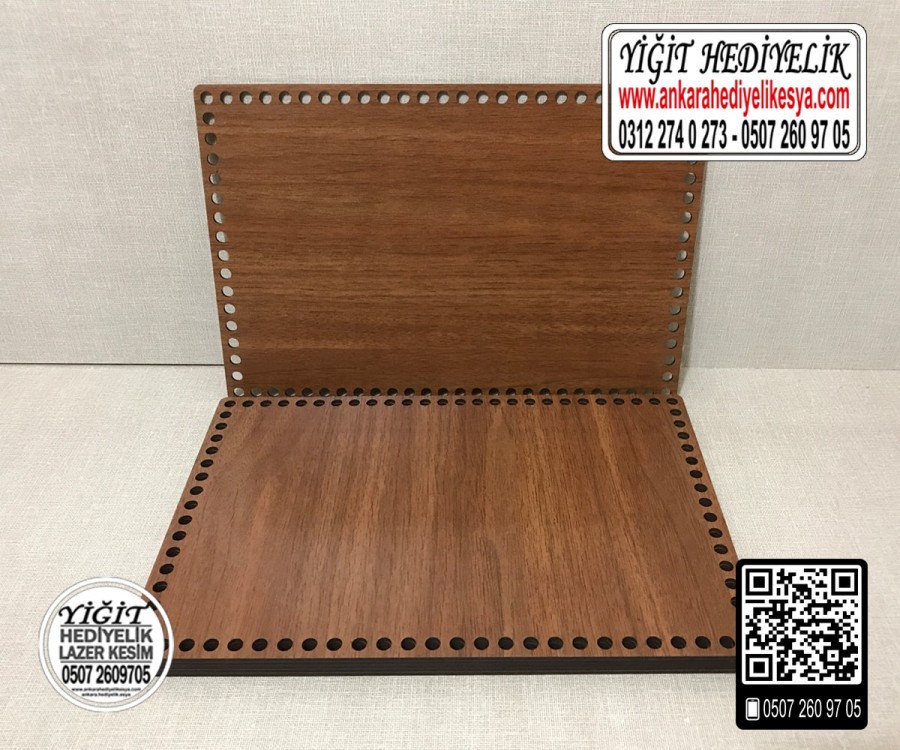 Kahverengi Dikdörtgen 10x20 cm Tabanlık / Penye Ribbon İp Kahverengi Sepet Tabanı