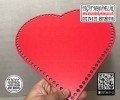Kırmızı Kalp 15x15 cm Tabanlık / Penye Ribbon İp Kırmızı Sepet Tabanı
