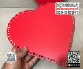 Kırmızı Kalp 15x15 cm Tabanlık / Penye Ribbon İp Kırmızı Sepet Tabanı