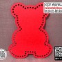 Kırmızı Ayıcık 15x20 cm Tabanlık / Penye Ribbon İp Kırmızı Sepet Tabanı