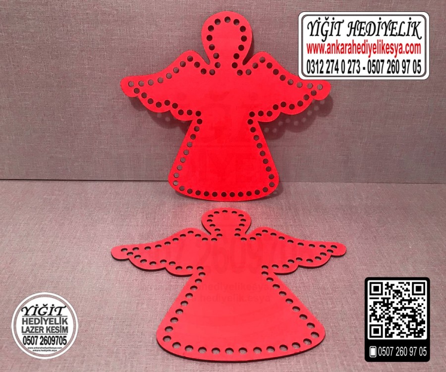 Kırmızı Melek 20x20 cm Tabanlık / Penye Ribbon İp Kırmızı Sepet Tabanı