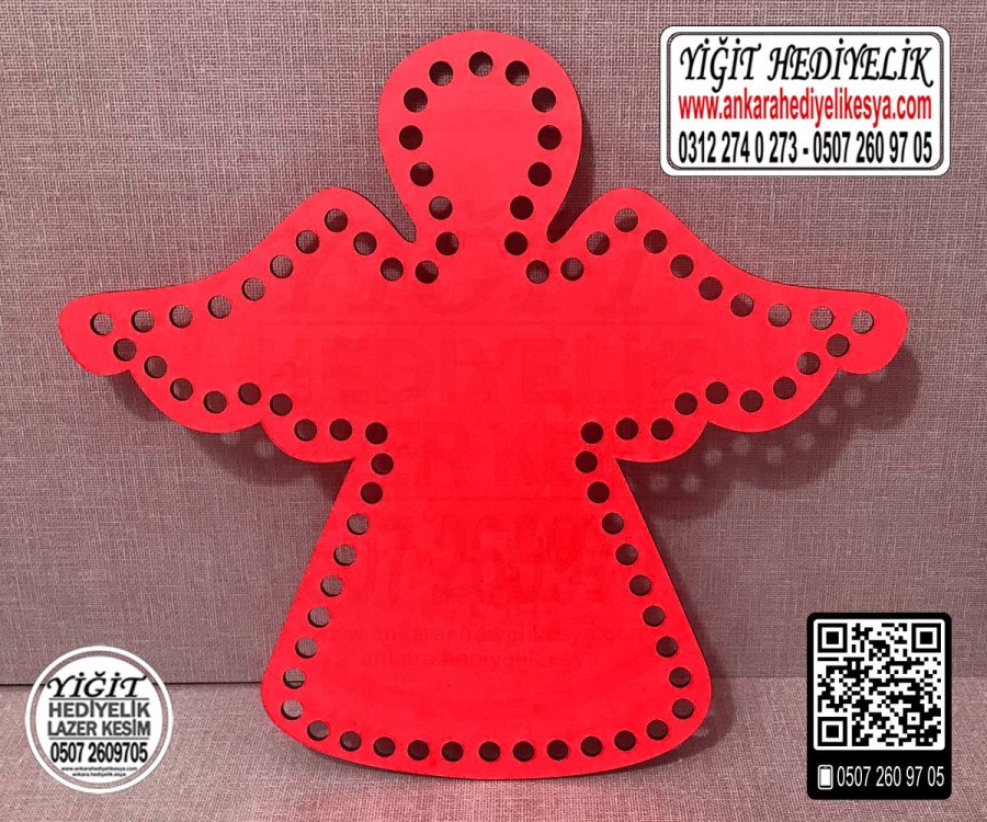 Kırmızı Melek 20x20 cm Tabanlık / Penye Ribbon İp Kırmızı Sepet Tabanı