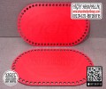 Kırmızı Oval 25x35 cm Tabanlık / Penye Ribbon İp Kırmızı Sepet Tabanı