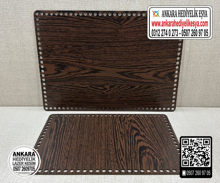 Koyu Kahverengi Dikdörtgen 15x25 cm Tabanlık / Penye Ribbon İp Koyu Kahverengi Sepet Tabanı