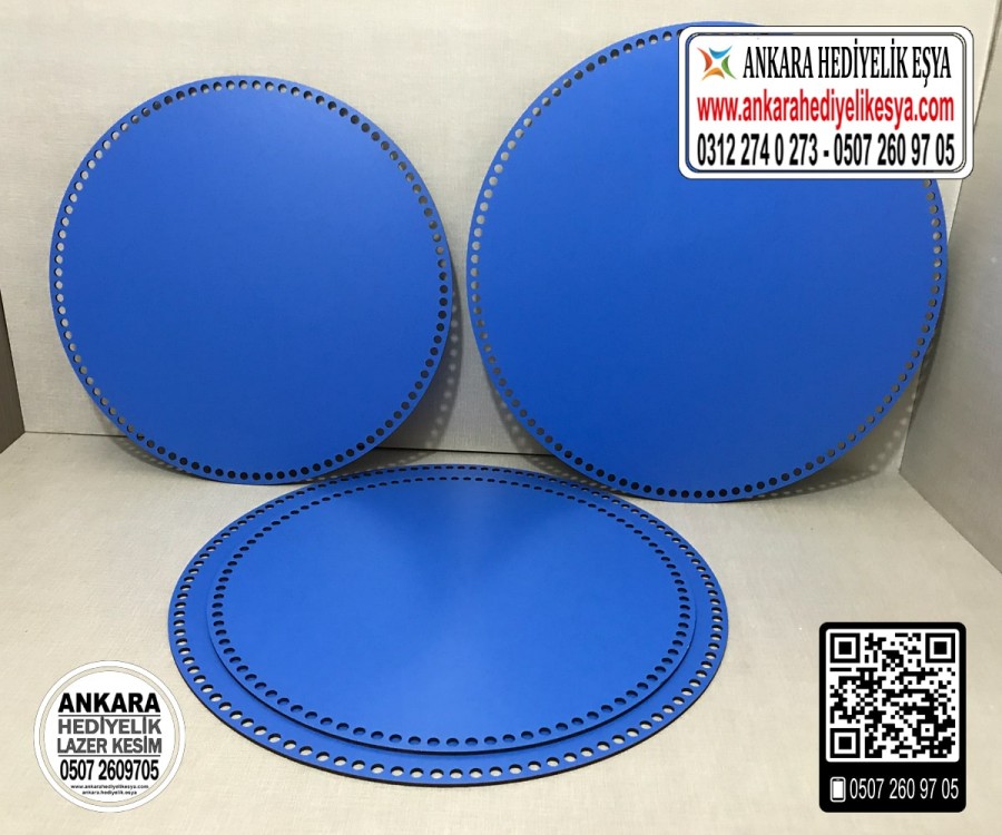 Mavi Daire 35 cm Tepsi ve Sepet Tabanı